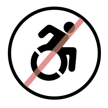 Luogo non accessibile a persona con disabilit&agrave; motoria